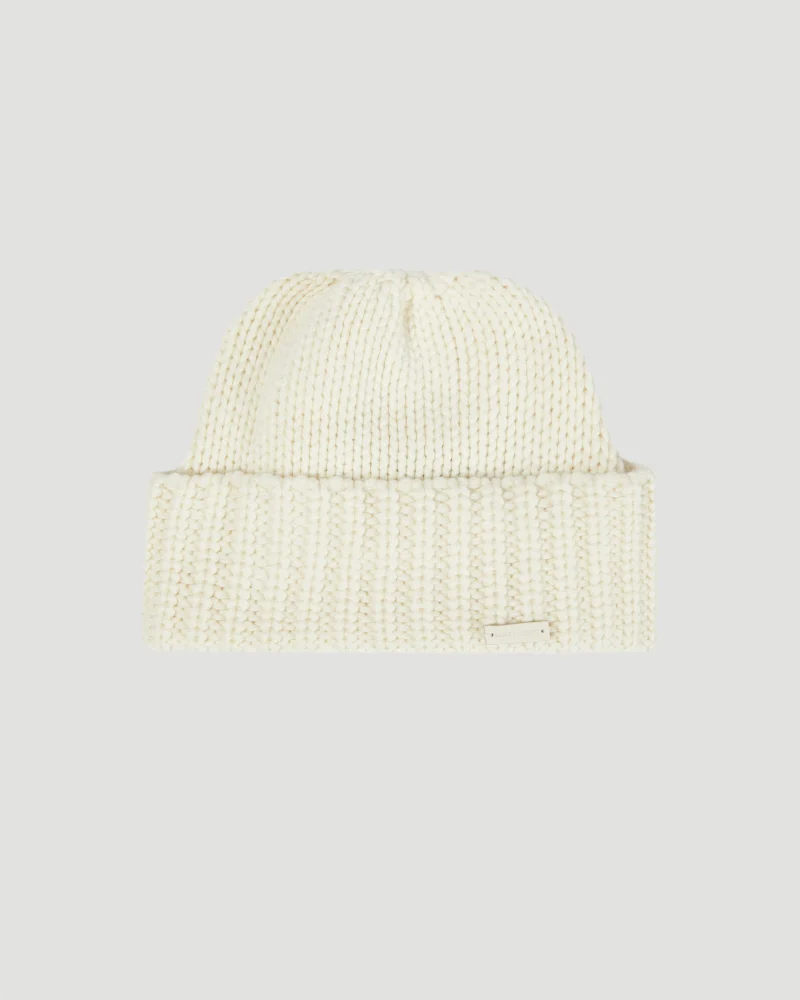 Knitted Cuff Beanie in Cashmere