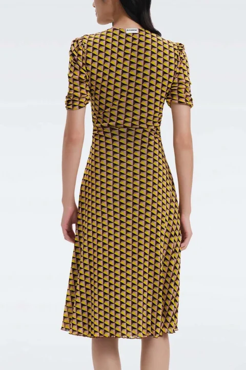 Рокля Dvf Koren Reversible Dress DVFDS1R010ABGYY astran med bk/feb geo yoke ye — снимка 2