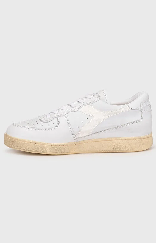 Бели спортни обувки MI BASKET LOW с екрю подметка — снимка 4