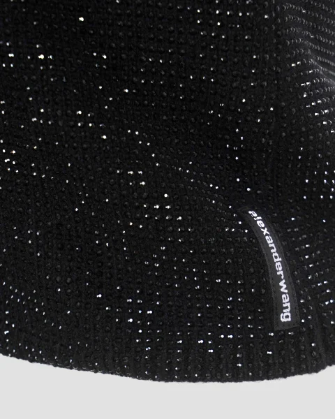 Crystal Hotfix Logo Tee in Black — снимка 2