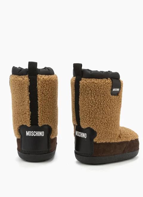 Ботуши с детайли от велур Moschino Kids — снимка 3