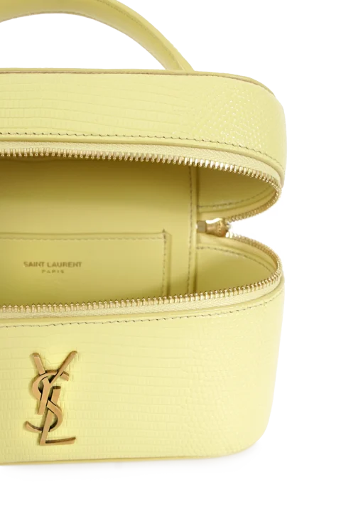 Gaby Vanity Bag in Soft Lemon Lambskin — снимка 5