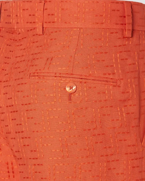 Coral Linen Blend Shorts — снимка 3