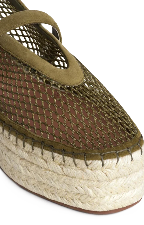Fishnet Wedge Flat Espadrille — снимка 3