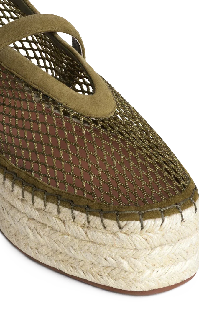 Fishnet Wedge Flat Espadrille — снимка 3