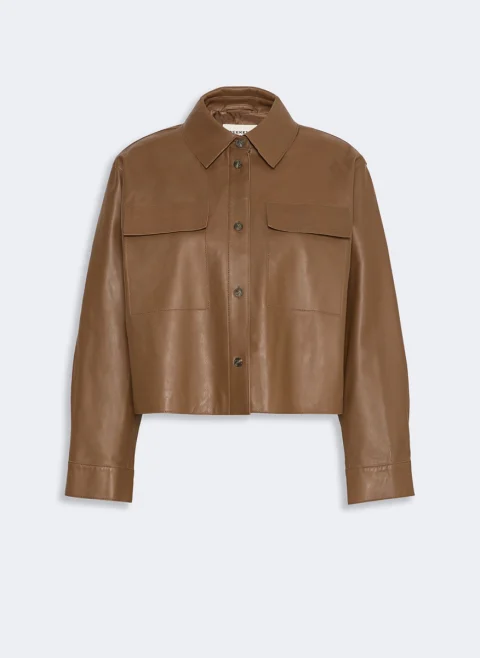 Кожено яке 'Shirt style' Weekend Max Mara Wkdpiovra — снимка 7