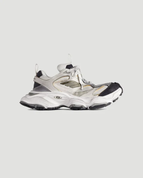 Women's Cargo Sneaker in White and Grey