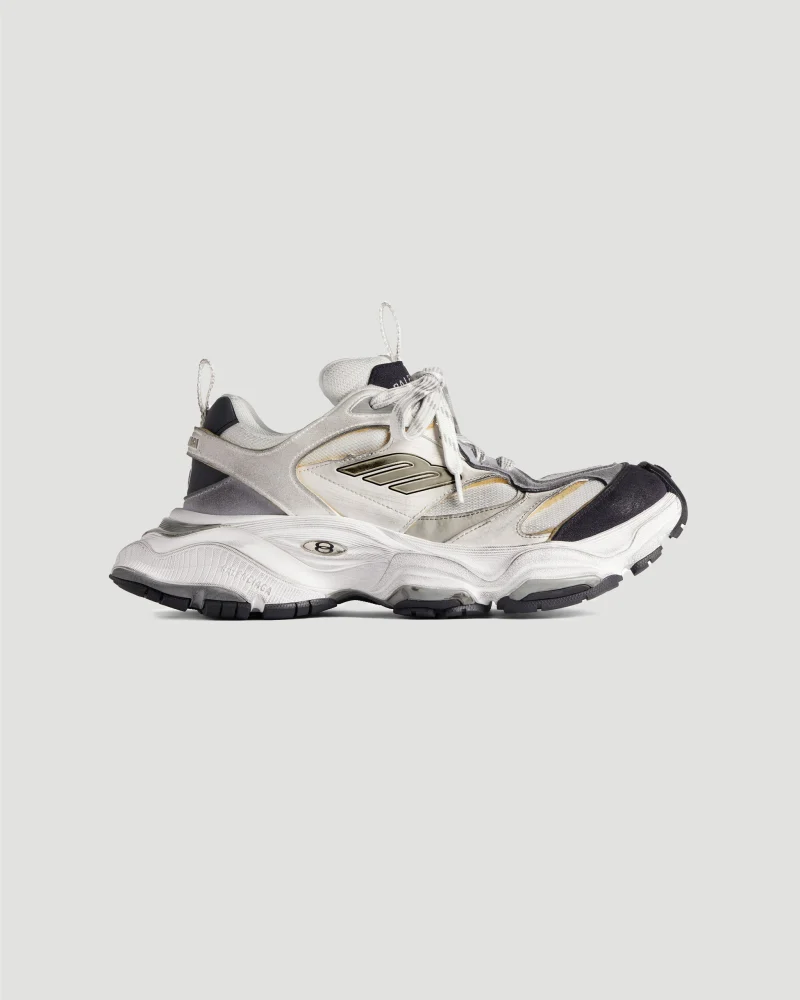 Women's Cargo Sneaker in White and Grey