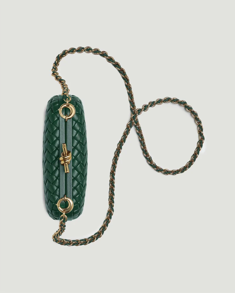 Knot Clutch Bag in Emerald Green — снимка 4