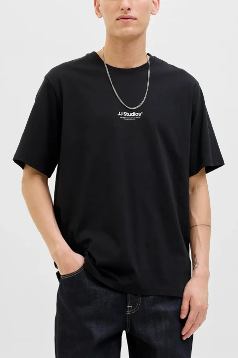 T-Shirt Jjesoho Tee Ss Crew Neck 12278787 C-N10 black — снимка 2