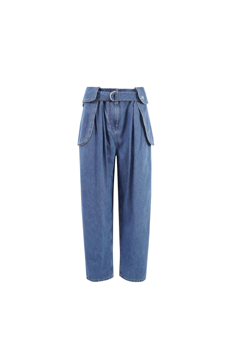 Draped Jeans in Denim