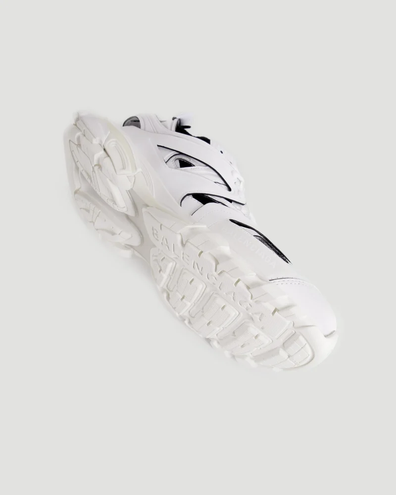 Track Sock Sneaker in White and Black — снимка 3