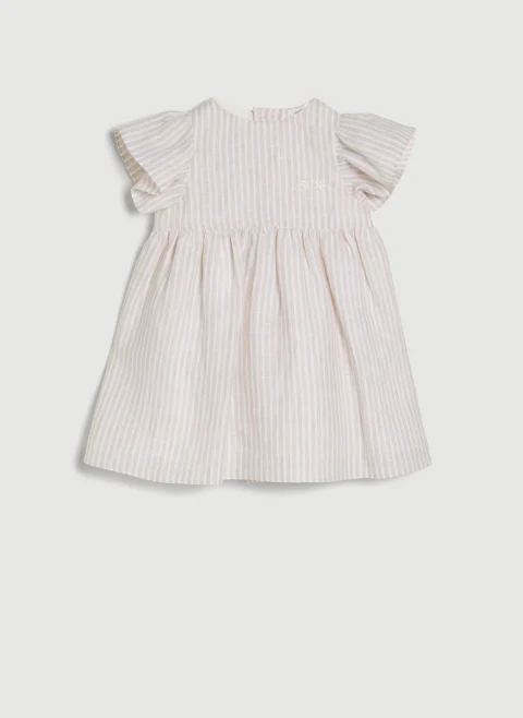 Рокля от лен Brunello Cucinelli Kids