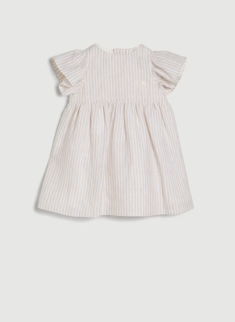 Рокля от лен Brunello Cucinelli Kids