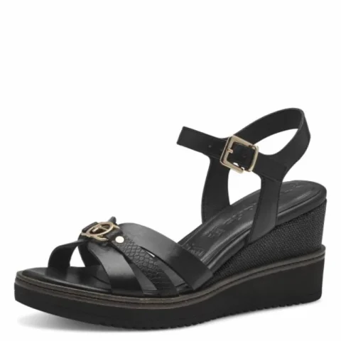 Дамски Сандали На Платформа TAMARIS – 1-28010-42-001 BLACK — снимка 3