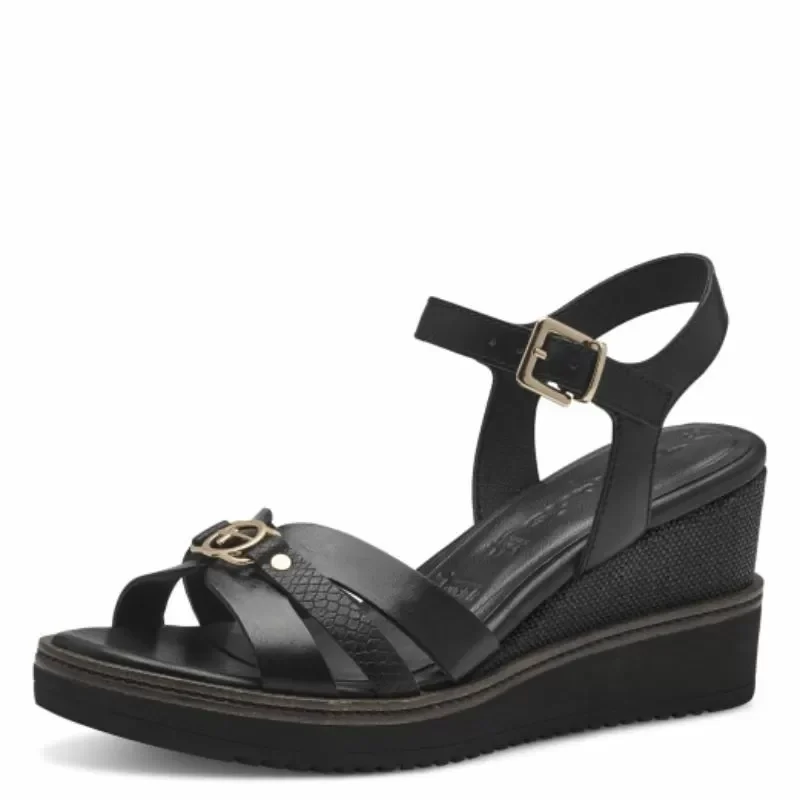 Дамски Сандали На Платформа TAMARIS – 1-28010-42-001 BLACK — снимка 3