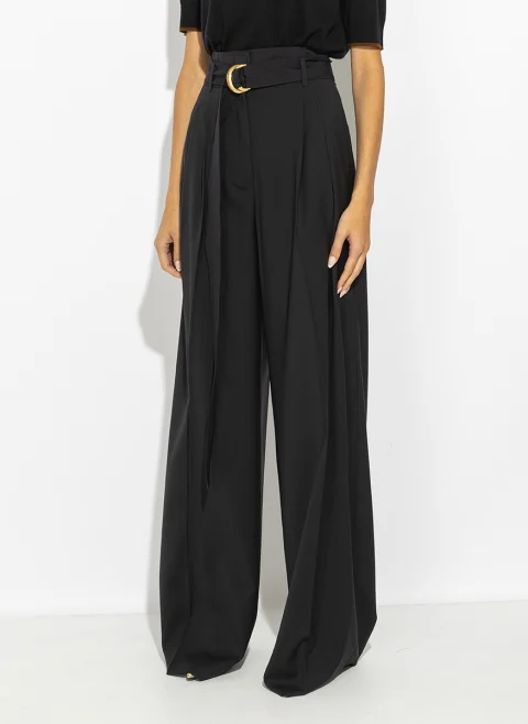 Панталон с басти от фина вълна Max Mara Studio Mstserio — снимка 5
