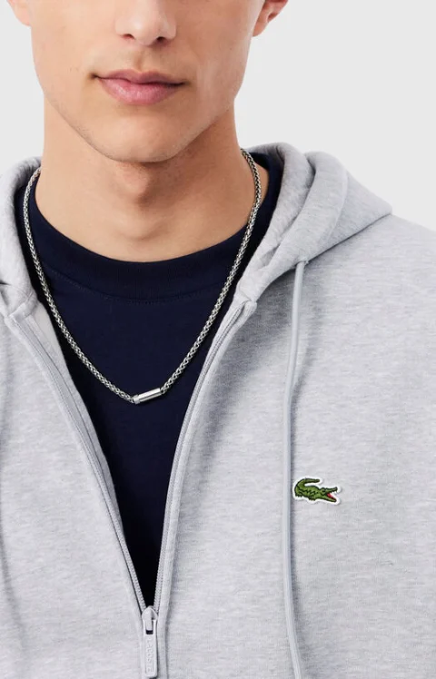 Памучен суитшърт в сребрист цвят — снимка 4