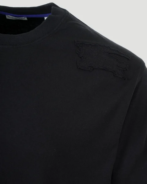 Cotton T-Shirt in Black — снимка 3
