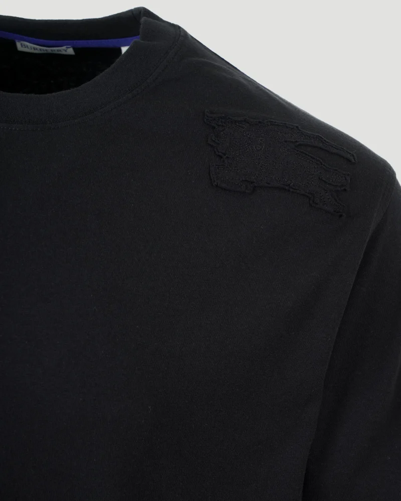 Cotton T-Shirt in Black — снимка 3
