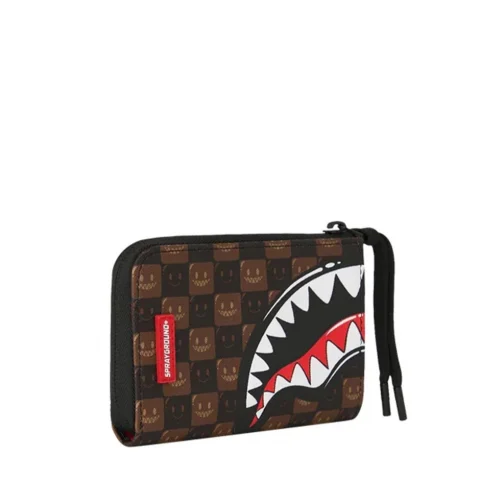 Портфейл SHARKS IN PARIS WTF BUBBLE BROWN CHECK SPRAYGROUND — снимка 6