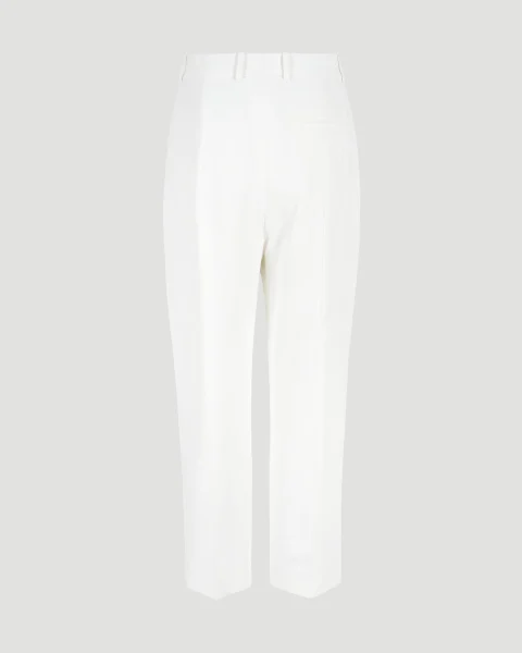 Leaf Crepe Cigarette Trousers in Light Ivory — снимка 2