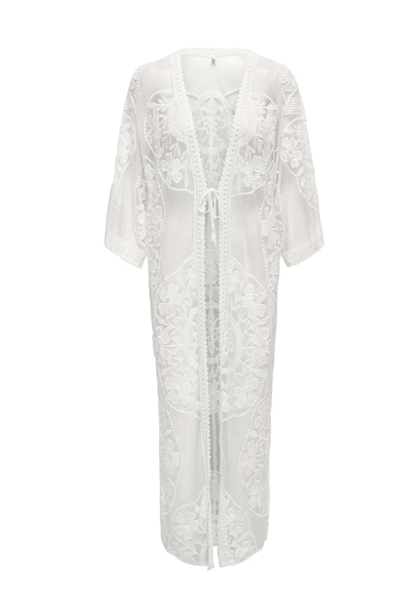 Kimono Onlcarla Embroidered Lace Kimono 15297081 11-4201 TCX cloud dancer
