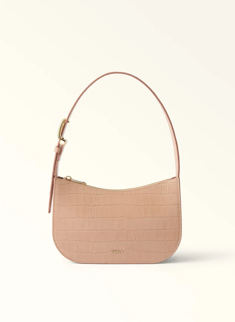 Кожена чанта Furla Sara Toni Cloudy Pink