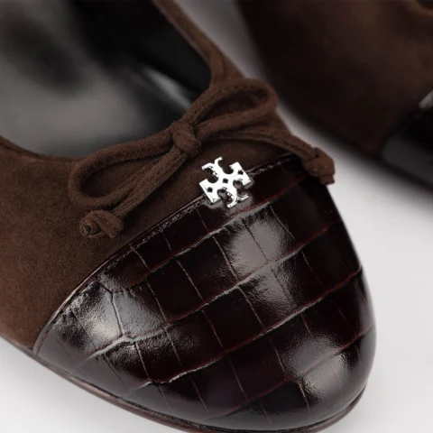 Дамски кафяви обувки на ток TORY BURCH — снимка 9