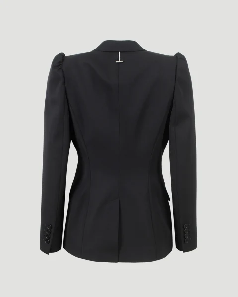 Single-Breasted Jacket in Black — снимка 2