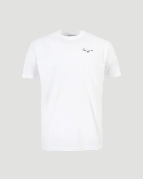 T-Shirt with Givenchy Stamp Print in White