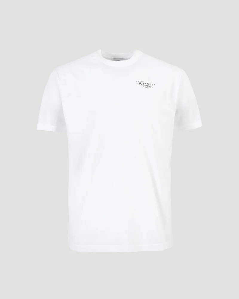 T-Shirt with Givenchy Stamp Print in White