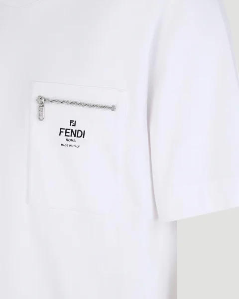 Oversized Cotton T-Shirt in White — снимка 3
