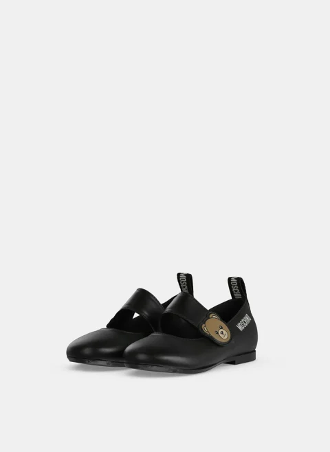 Кожени балеринки Moschino Kids — снимка 3