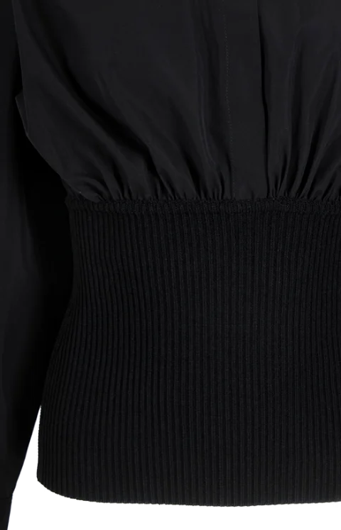 Cotton Poplin Shirt with Ribbed Waist — снимка 2
