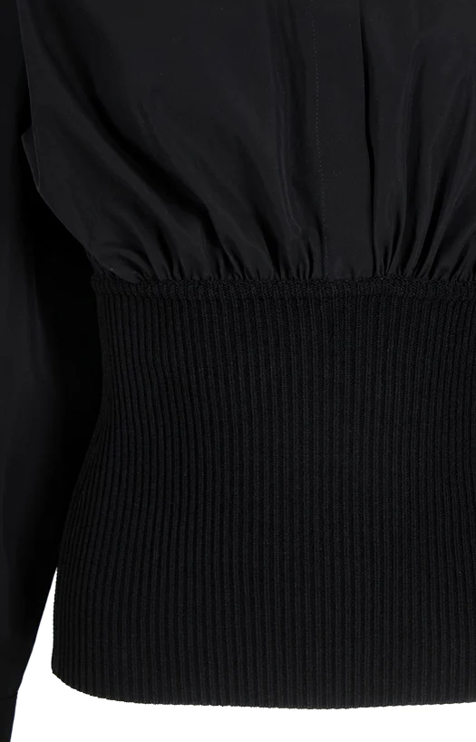 Cotton Poplin Shirt with Ribbed Waist — снимка 2