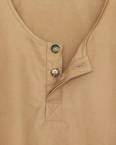 Henley Blouse in Cotton Twill — снимка 3