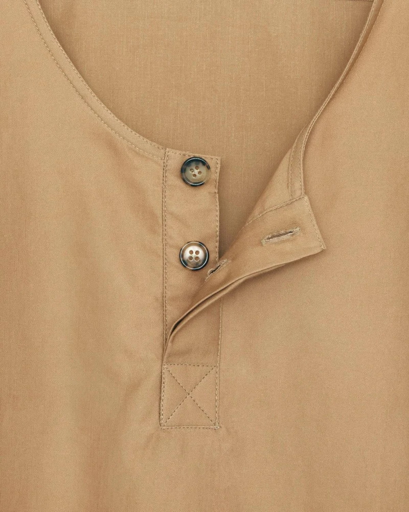 Henley Blouse in Cotton Twill — снимка 3