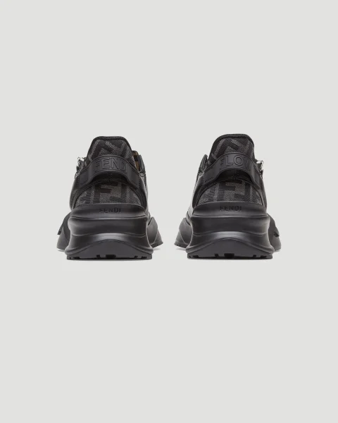 Fendi Flow Black Leather Low-Tops — снимка 4