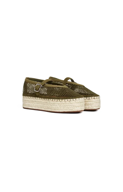 Fishnet Wedge Flat Espadrille — снимка 2