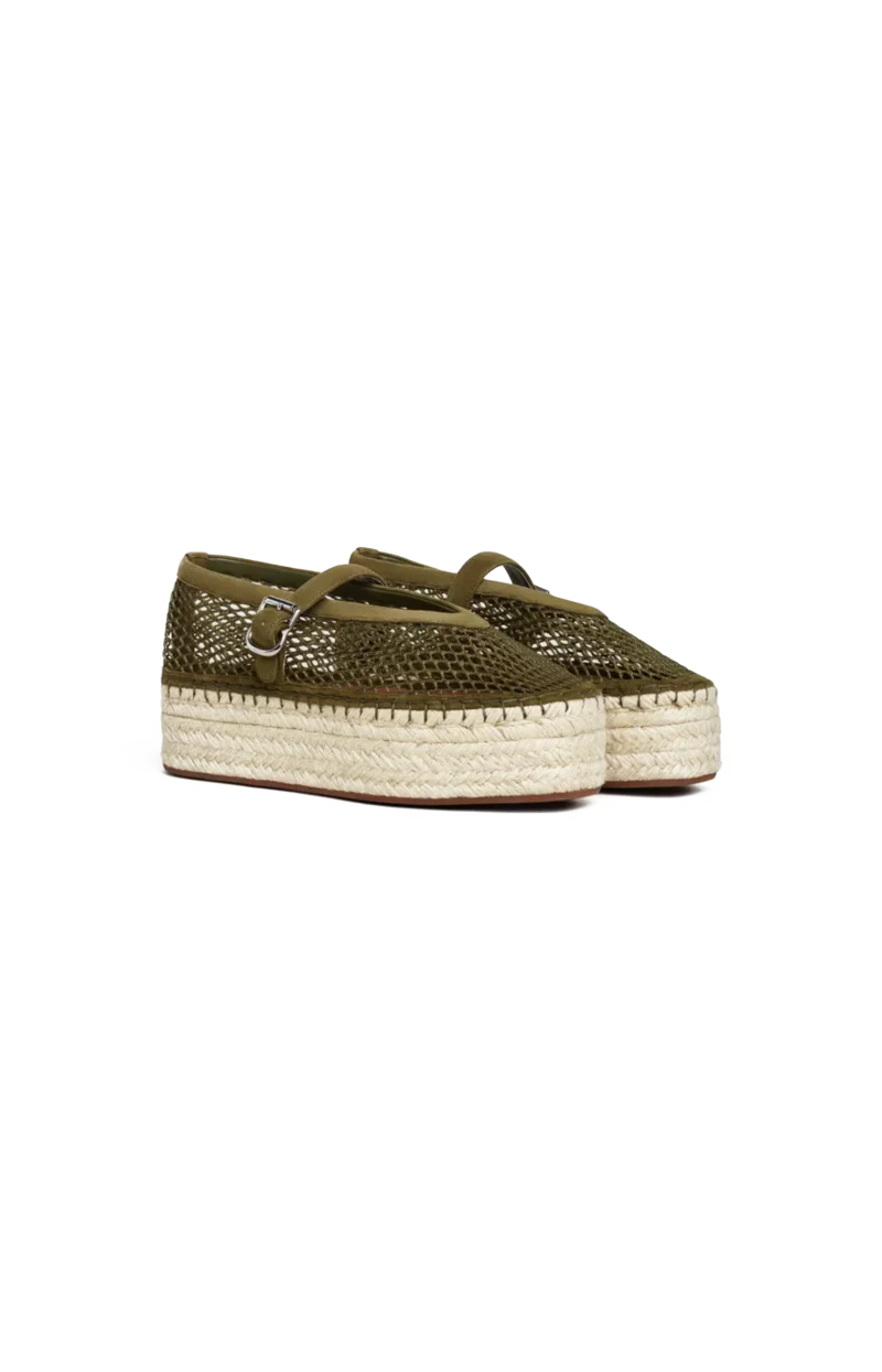 Fishnet Wedge Flat Espadrille — снимка 2