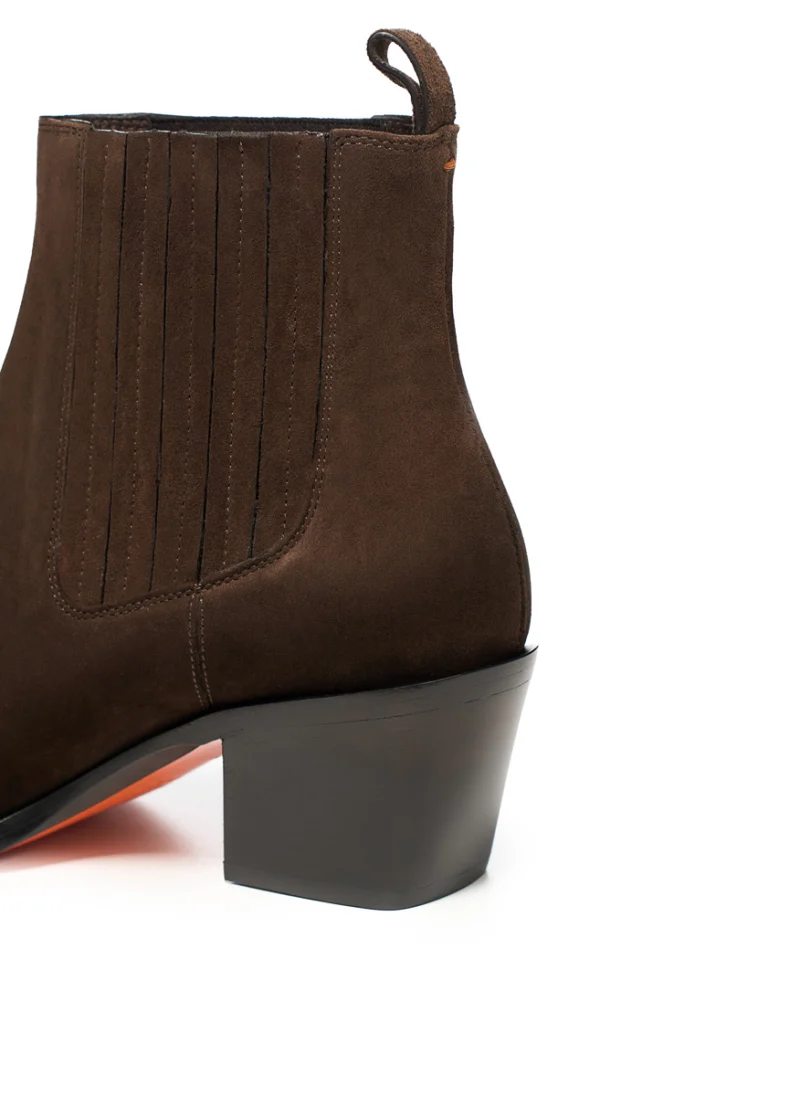 Велурени боти с ток Santoni — снимка 6