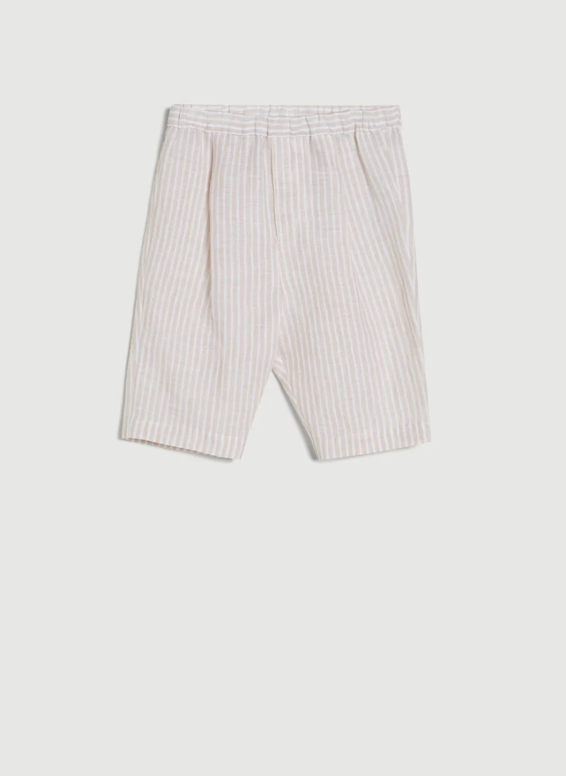 Раиран панталон от лен Brunello Cucinelli Kids 24-36M