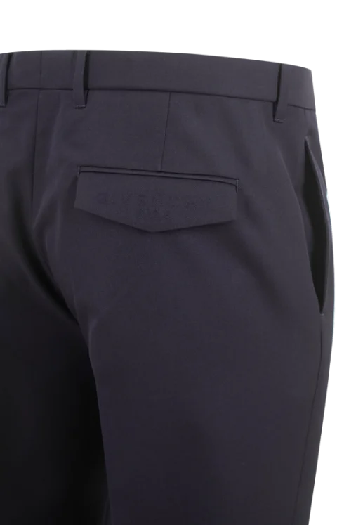 Fitted Leg Tailored Trousers in Night Blue Wool — снимка 2