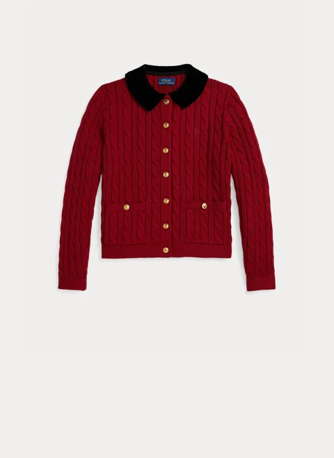 Жилетка с детайли от кадифе Ralph Lauren Kids 7-14 — снимка 4