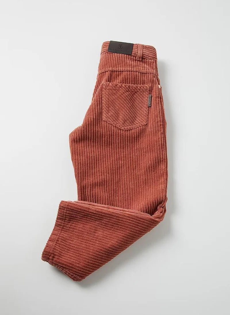 Панталон от рипсено кадифе Brunello Cucinelli Kids