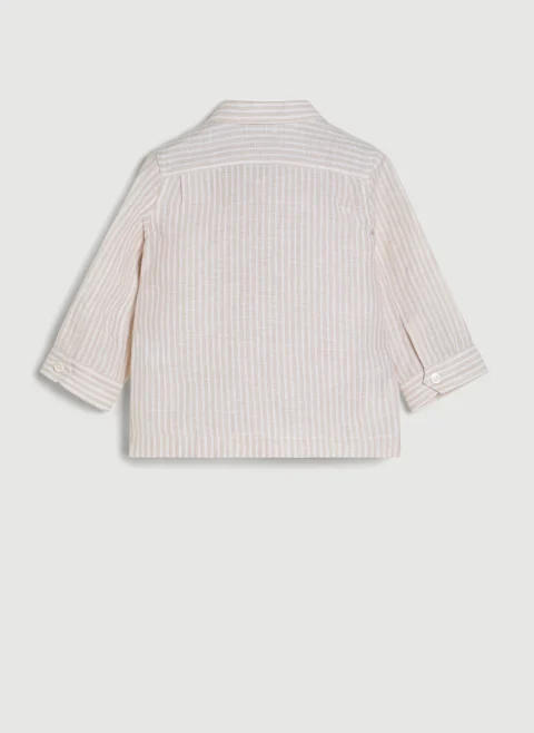 Раирана риза от лен Brunello Cucinelli Kids 24-36M — снимка 3