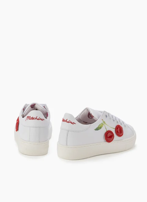 Кожени кецове с 'cherry' мотив Moschino Kids — снимка 3