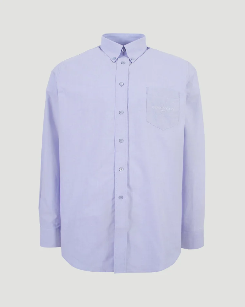 Shirt in Cotton Oxford with Givenchy Paris Jacquard
