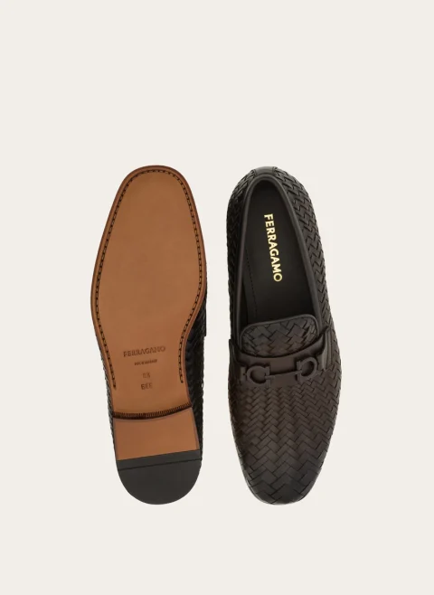 Мокасини с плетка от естествена кожа Ferragamo — снимка 5